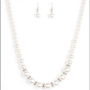 Pearl necklace and earrings